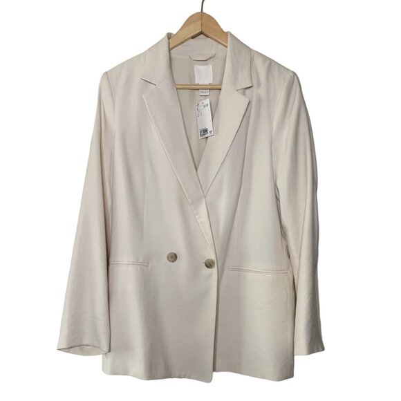 NWT Cream Dbl Breasted Blazer, H&M, S - Picture 1 of 6